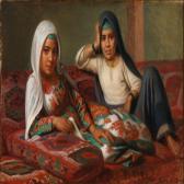 SCHIOTT August Heinrich,A harem scene with two women posing,1873,Bruun Rasmussen 2015-10-20