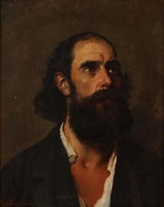 Schjelderup Leis,A young man with long dark hair and a bushy beard,1878,Bruun Rasmussen 2020-05-11