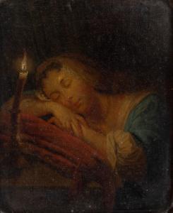 SCHLACKEN GODFRIED,Sleeping Lady Reclining on a Red Cushion ,Simon Chorley Art & Antiques 2020-07-22