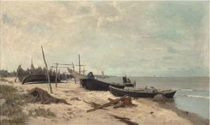 SCHLATER Alexander Georg 1834-1879,Fisherfolk on the shore,1873,Christie's GB 2006-09-13