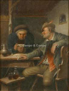 SCHLEICHER Carl 1855-1871,Les joueurs de cartes,Campo & Campo BE 2019-09-07