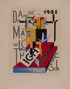 SCHLEIFER Fritz 1903-1977,Typografischer Entwurf mit Figur (Typographic sket,1925,Germann 2023-11-28