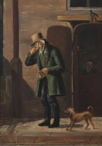 SCHLEISNER Christian Andreas 1810-1882,A gentleman with his dog,Bruun Rasmussen DK 2018-11-19