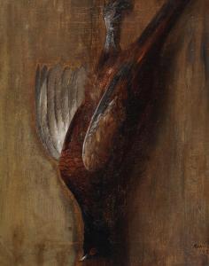 SCHLEISNER Christian Andreas,A pheasant hanging on the wall,1870,Bruun Rasmussen 2023-08-07