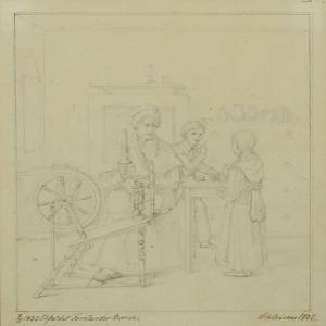 SCHLEISNER Christian Andreas,Interior with children and woman,1832,Bruun Rasmussen 2011-07-04