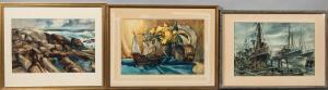 SCHLEMM Betty Lou 1934,Still Life with Model Boat; Vessels at a Wharf; Ro,Skinner US 2022-08-02