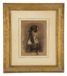 SCHLESINGER Adam Johann,Portrait of a young woman in profile,19th century,Rosebery's 2021-05-08