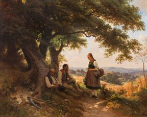 SCHLESINGER Carl 1825-1893,Resting reapers,1863,im Kinsky Auktionshaus AT 2018-10-23
