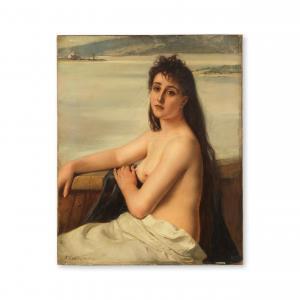 SCHLESINGER Henry Guillaume 1814-1893,Portrait de jeune fille dans un pa,1887,Cornette de Saint Cyr 2024-02-21