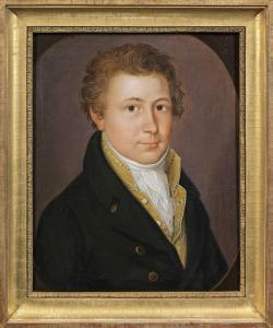 SCHLESINGER Johann 1768-1840,Porträt eines jungen Herren mit gelber Weste,1818,Schloss DE 2021-09-11