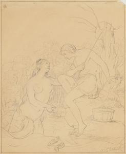 SCHLICK Friedrich Gustav 1804-1869,Mythologische Szene,1835,Van Ham DE 2012-10-24