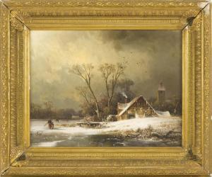 SCHLIECKER August Eduard 1833-1911,A Cold Winter Day,Eldred's US 2019-01-18