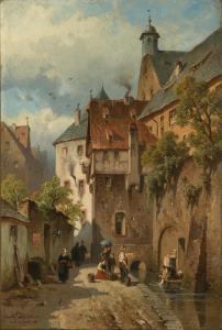 SCHLIECKER August Eduard 1833-1911,Wäscherinnen an der Stadtmauer,Palais Dorotheum AT 2022-06-20