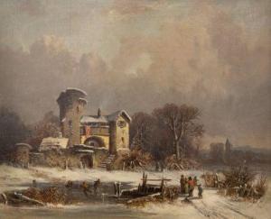 SCHLIECKER August Eduard 1833-1911,Winter Fun,Shapiro Auctions US 2020-07-25
