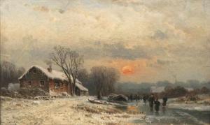 SCHLIECKER August Eduard 1833-1911,Winterlandschaften,Stahl DE 2018-12-01