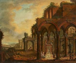 SCHLIER Michael 1744-1807,A Small Architectural Capriccio,Lempertz DE 2015-03-18