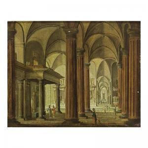 SCHLIER Michael 1744-1807,an interior of a classical church with elegant fig,Sotheby's GB 2002-11-05