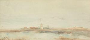 SCHLOBACH Willy 1865-1951,Le moulin dans les dunes.,Horta BE 2016-03-21