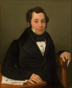 SCHLOSSER Bernardt 1802-1859,Bildnis eines jungen Schriftstellers,1830,Galerie Bassenge 2023-11-30