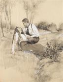 Schlosser Robert 1880-1943,In a meadow,1915,Palais Dorotheum AT 2018-03-10