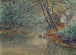 SCHLUTER August 1858-1928,Autumn forest creek,Peter Karbstein DE 2020-11-07