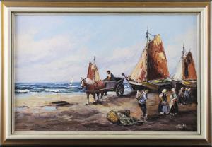 SCHLUTER August 1858-1928,Krevettenfischer am Strand,Eva Aldag DE 2021-10-30