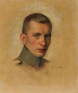 SCHMIDLIN adolf 1868-1954,Portrait of a Young German Soldier,1917,Jackson's US 2021-07-14