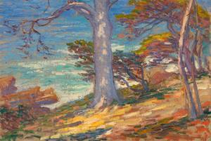 SCHMIDT Albert H. 1885-1957,Trees and Rocky Coast,Santa Fe Art Auction US 2022-05-28