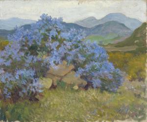 SCHMIDT Albert H.,Two Sided Painting: Desert Lilacs (recto) / Study ,Santa Fe Art Auction 2022-05-28