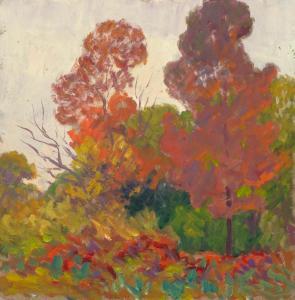 SCHMIDT Albert H.,Two Sided Painting: Fall Foliage (recto) / Winter ,Santa Fe Art Auction 2022-05-28
