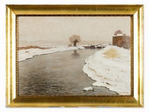 SCHMIDT Anton Konrad 1887-1974,Neustadt Canal in Winter,1919,Auctionata DE 2016-10-17