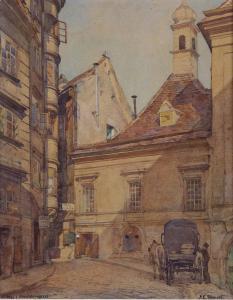 SCHMIDT Anton Konrad 1887-1974,Schönlaterngasse im 1. Bezirk in Wien,Palais Dorotheum AT 2019-11-19