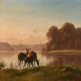 SCHMIDT Carl 1861,Forest scene with deer at a lake,1873,Bruun Rasmussen DK 2010-09-20