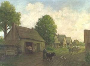 SCHMIDT Carl 1909-1993,WOMAN LEADING A COW DOWN A COUNTRY LANE,1939,Sloans & Kenyon US 2003-11-15