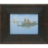 SCHMIDT Charles 1875-1959,Harbor Scene plaque,1919,Treadway US 2016-12-03