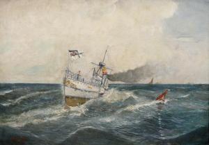 SCHMIDT Conrad 1800-1900,Statek na morzu,1902,Sopocki Dom Aukcjny PL 2014-08-14