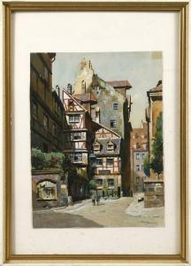 SCHMIDT Franz,sommerlicher Altstadtwinkel mit Fachwerkhäusern un,1940,Mehlis DE 2008-08-29