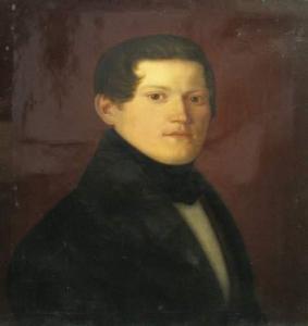 SCHMIDT Friedrich August 1795-1824,Brustbild eines jungen Herrn in Biedermeiertrac,1838,Peege Frank 2009-10-10