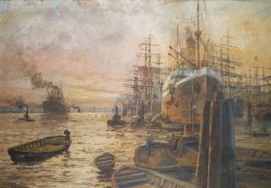 SCHMIDT Hans Werner 1859-1950,Hamburger Hafen bei Altona,Wendl DE 2020-10-22