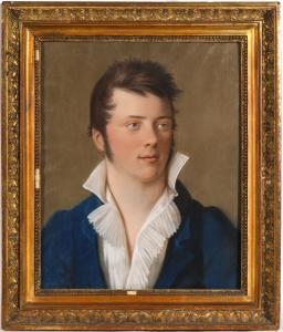 SCHMIDT Johann Heinrich,Portrait d'homme au jabot,1813,Hotel des ventes Giraudeau 2023-03-04