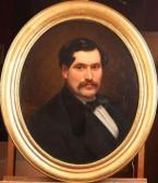 SCHMIDT Louis Lucien J.B 1825-1891,Portrait d'homme en tondo,1859,Osenat FR 2009-03-01