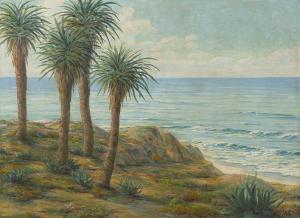 SCHMIDT Marius A 1868-1938,Palm trees over the ocean,John Moran Auctioneers US 2019-03-24