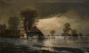 SCHMIDT Max 1818-1901,Ostpreußische Landschaft mit Hochwasser,Wendl DE 2020-03-05