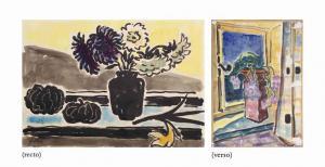 SCHMIDT ROTTLUFF Karl 1884-1976,Blumenvase mit zwei Zierkübissen,1955,Christie's GB 2014-12-16