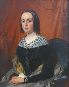 SCHMIDT Willem H 1809-1849,Femme en robe noire aux dentelles,Campo & Campo BE 2018-05-29
