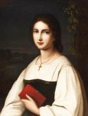 SCHMITT Nathanael 1847-1918,Jeune femme au livre rouge,1865,Rossini FR 2022-09-09