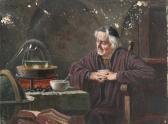 SCHMITT Oskar 1882-1943,Der Alchemist - Pater vor Tisch mit Retorte und Mö,DAWO Auktionen 2009-02-17