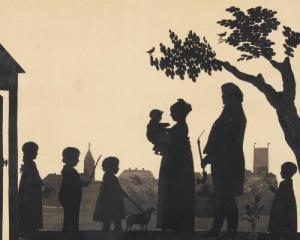 SCHMITZ Franz L,A silhoutte cut depicting a family strolling with ,Bruun Rasmussen 2018-10-25