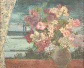 SCHMITZ IMHOFF Käthe 1893-1984,Stilleben mit Blumenvase auf Fensterbank,Von Zengen DE 2008-04-04