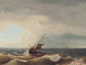 SCHMITZ Jules Léonard 1800-1800,Sailboats on Rough Sea,1852,Auctionata DE 2016-10-01